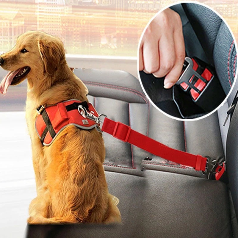 Adjustable dog car seat belt nylon pet safety restraint