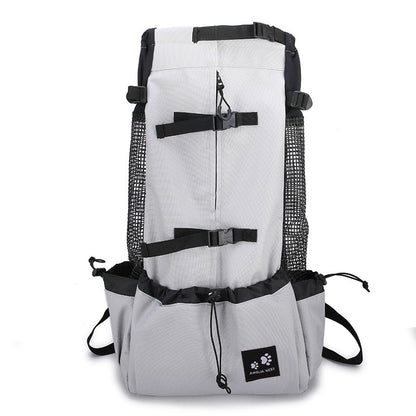 Grey dog carrier backpack