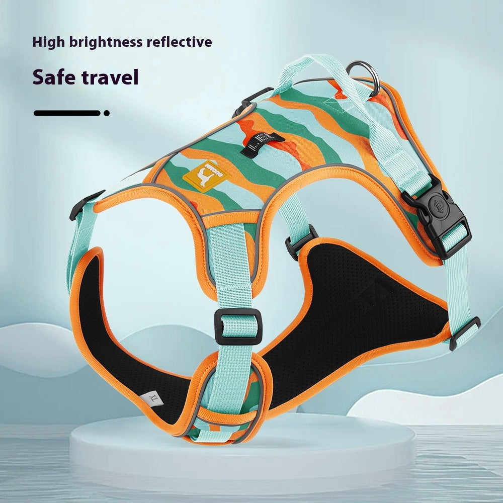 Reflective dog harness and leash set