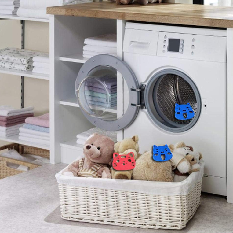 Laundry hair catcher in use