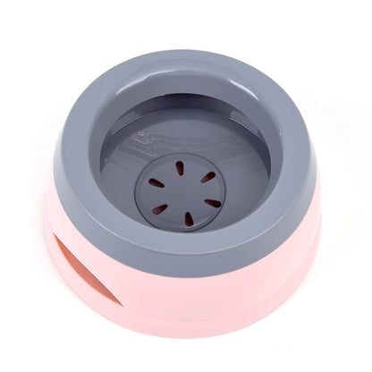 Pink no-spill dog water bowl