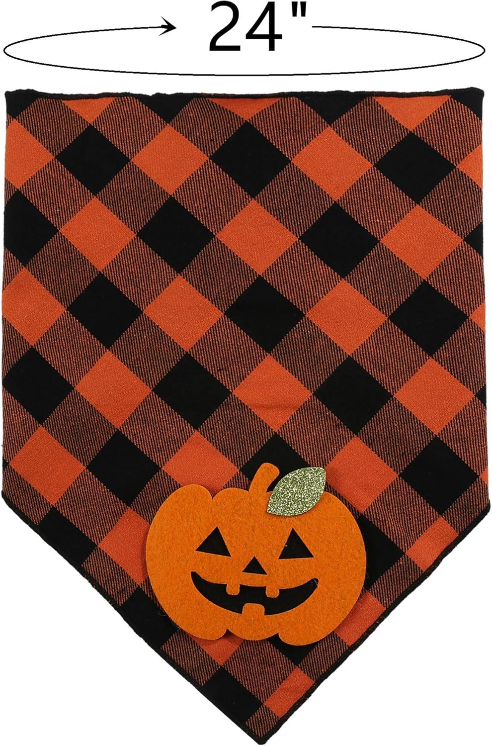 Dog wearing Halloween plaid bandana