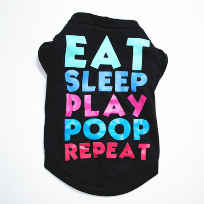 Black cotton summer dog vest