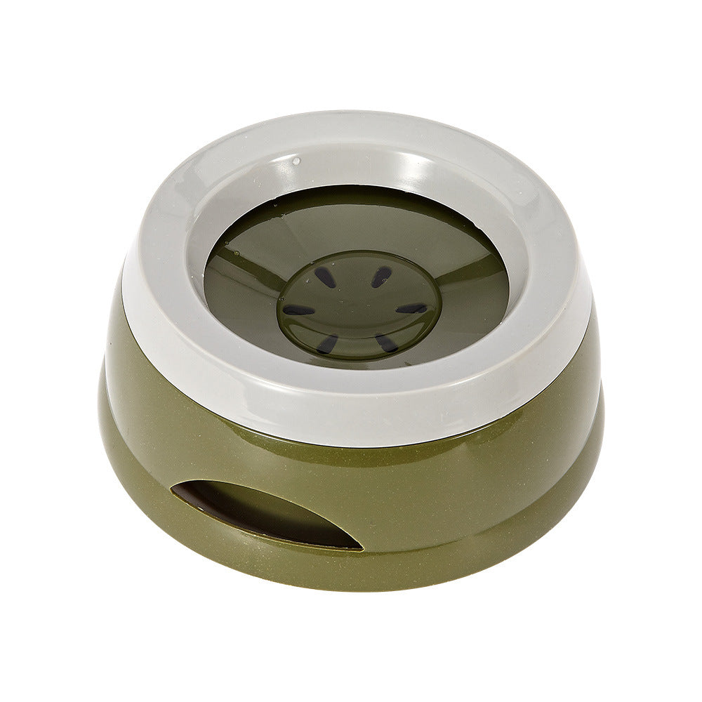 Army green no-spill dog water bowl