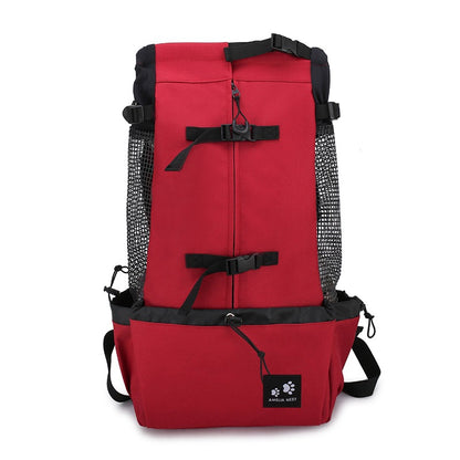 Red dog carrier backpack