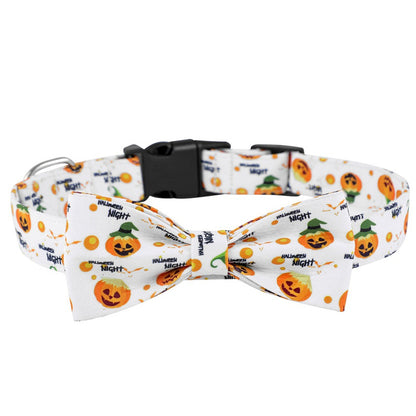 White Halloween dog collar