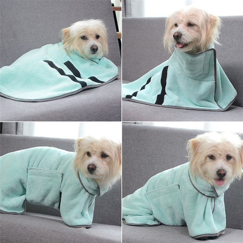 Dog towel robe detail