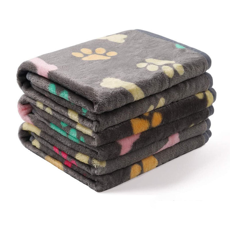 Dark gray coral fleece dog blanket