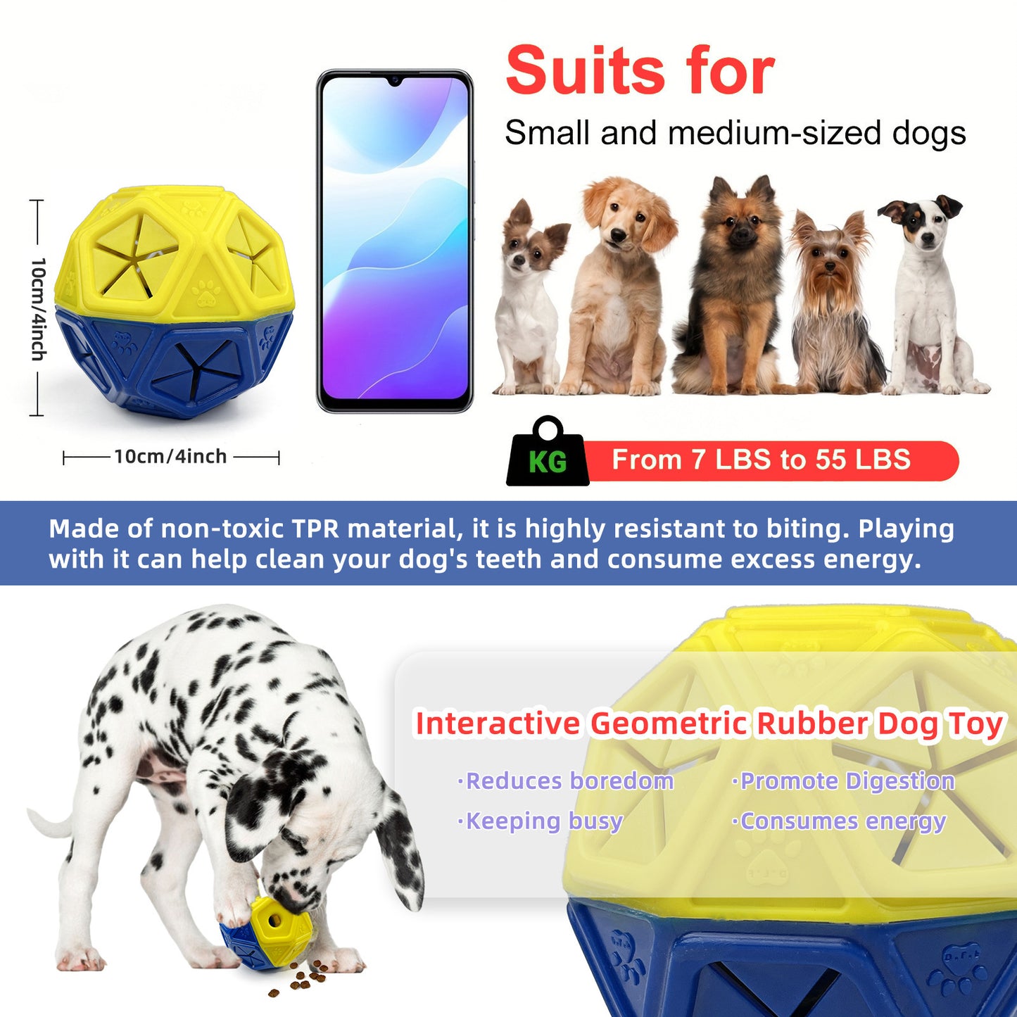 Dog Toy Ball Bite Resistant Leaking Food Ball Interactive Indoor And Outdoor Puzzle Hollow Ball