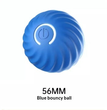 Blue jumping dog ball