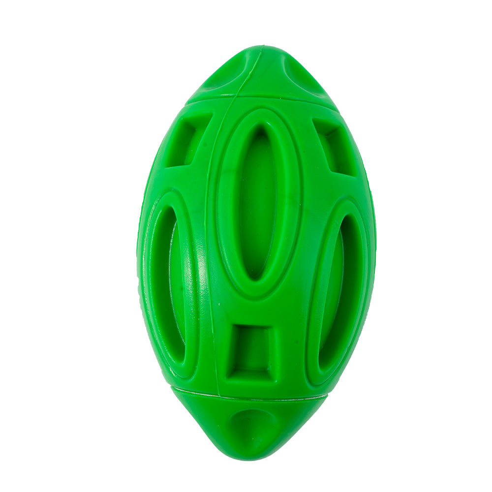 Green rugby dog toy