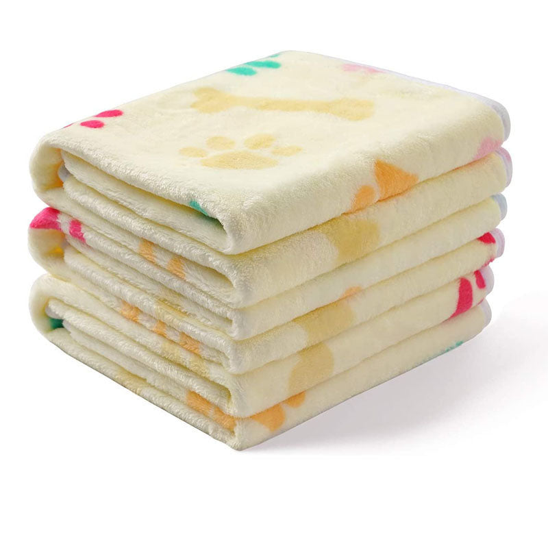 Beige coral fleece dog blanket