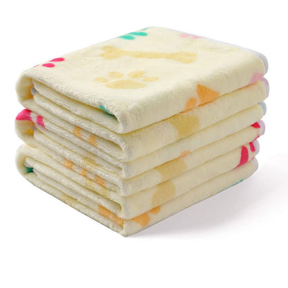 Beige coral fleece dog blanket