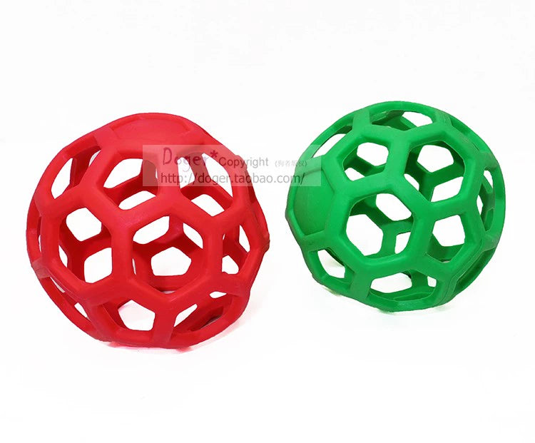 Pet Dog Fun Big Holed Balls Cut Out Elastic Ball Non-Toxic Rubber Toy Bite-Resistant Floating Water Tour Interactive Pull