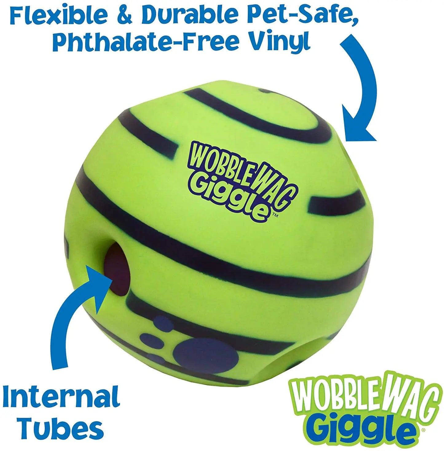 Wobble Wag Giggle Glow Ball Interactive Dog Toy Fun Sounds When Rolled or Shaken