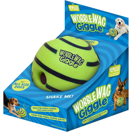 Wobble Wag Giggle Glow Ball Interactive Dog Toy Fun Sounds When Rolled or Shaken