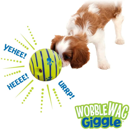 Wobble Wag Giggle Glow Ball Interactive Dog Toy Fun Sounds When Rolled or Shaken