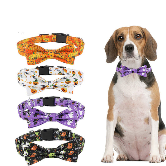 Halloween dog collar with bow