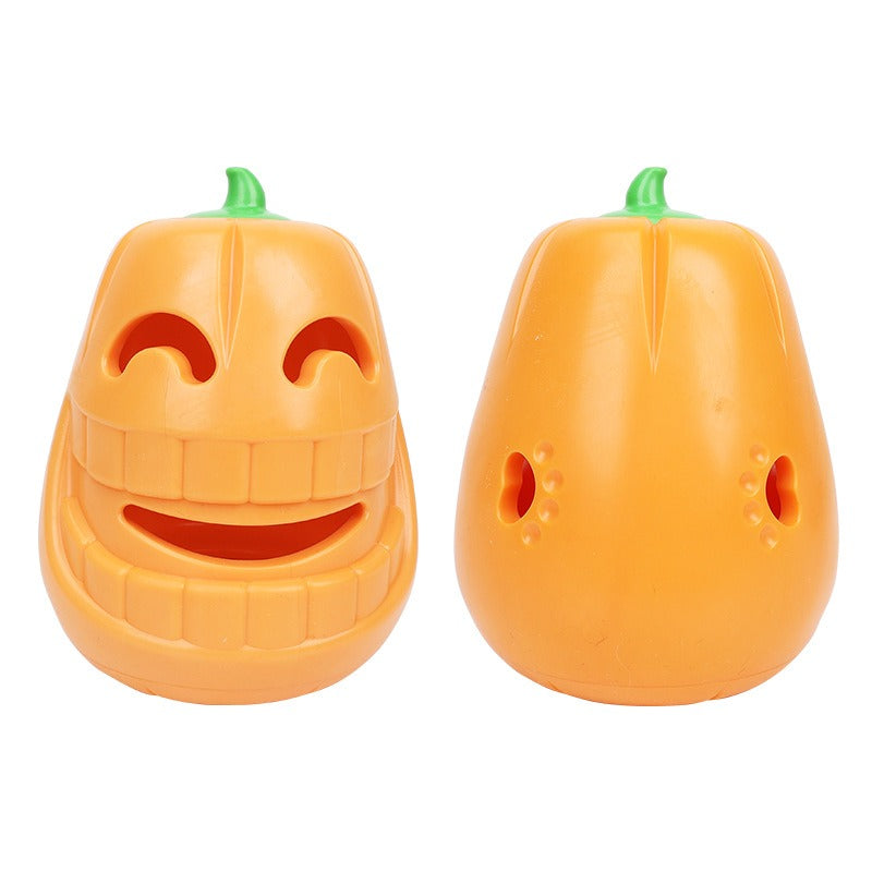 Treat-dispensing pumpkin toy