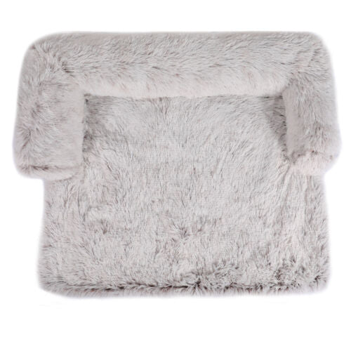 Light grey round dog bed