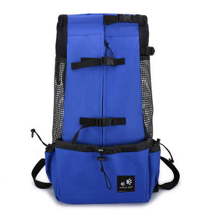Blue dog carrier backpack