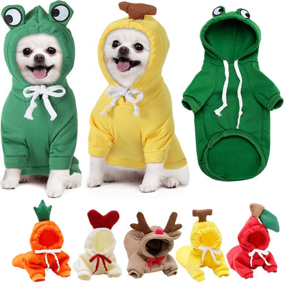 Fruit print dog hoodie