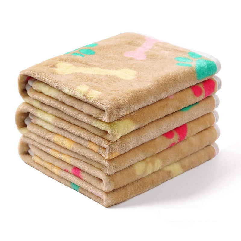 Camel coral fleece dog blanket
