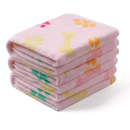 Pink coral fleece dog blanket
