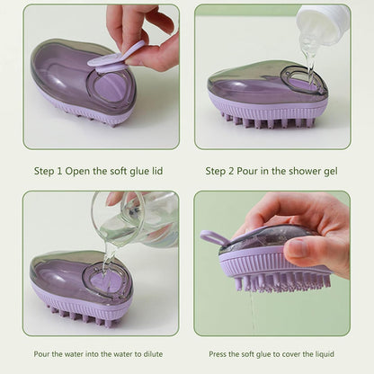 Bath brush in use