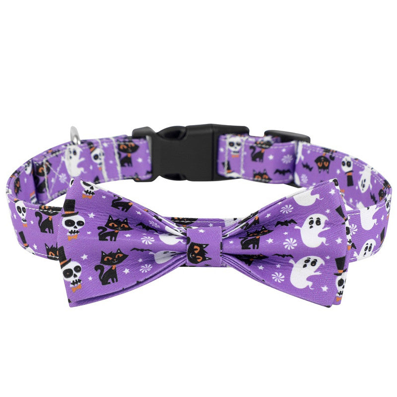 Purple Halloween dog collar