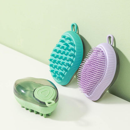 Bath brush shampoo chamber