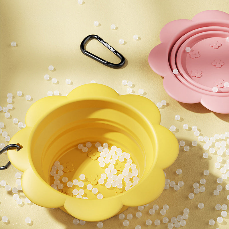 Silicone dog travel bowl for food and water
