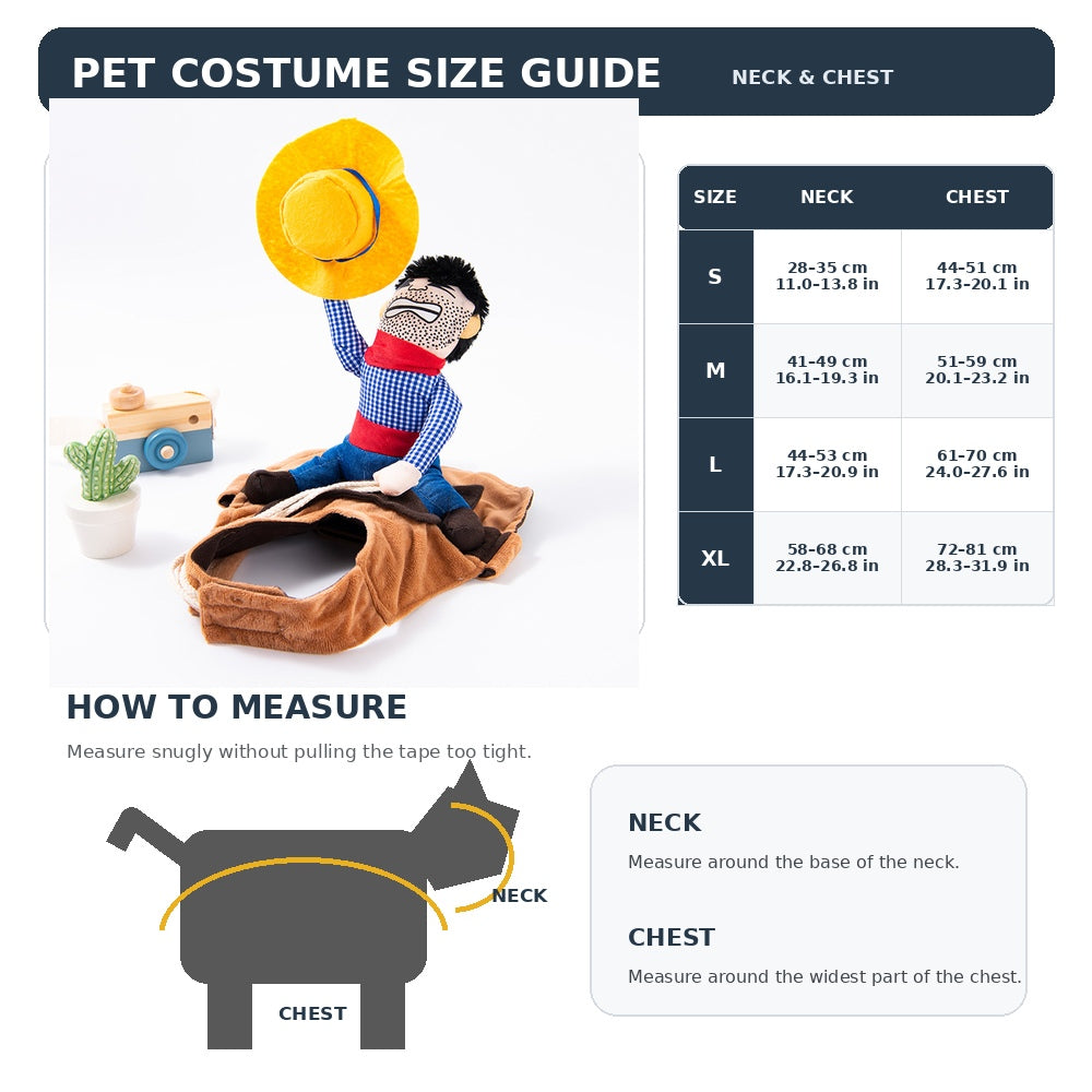 Cowboy Rider Dog Costume side view